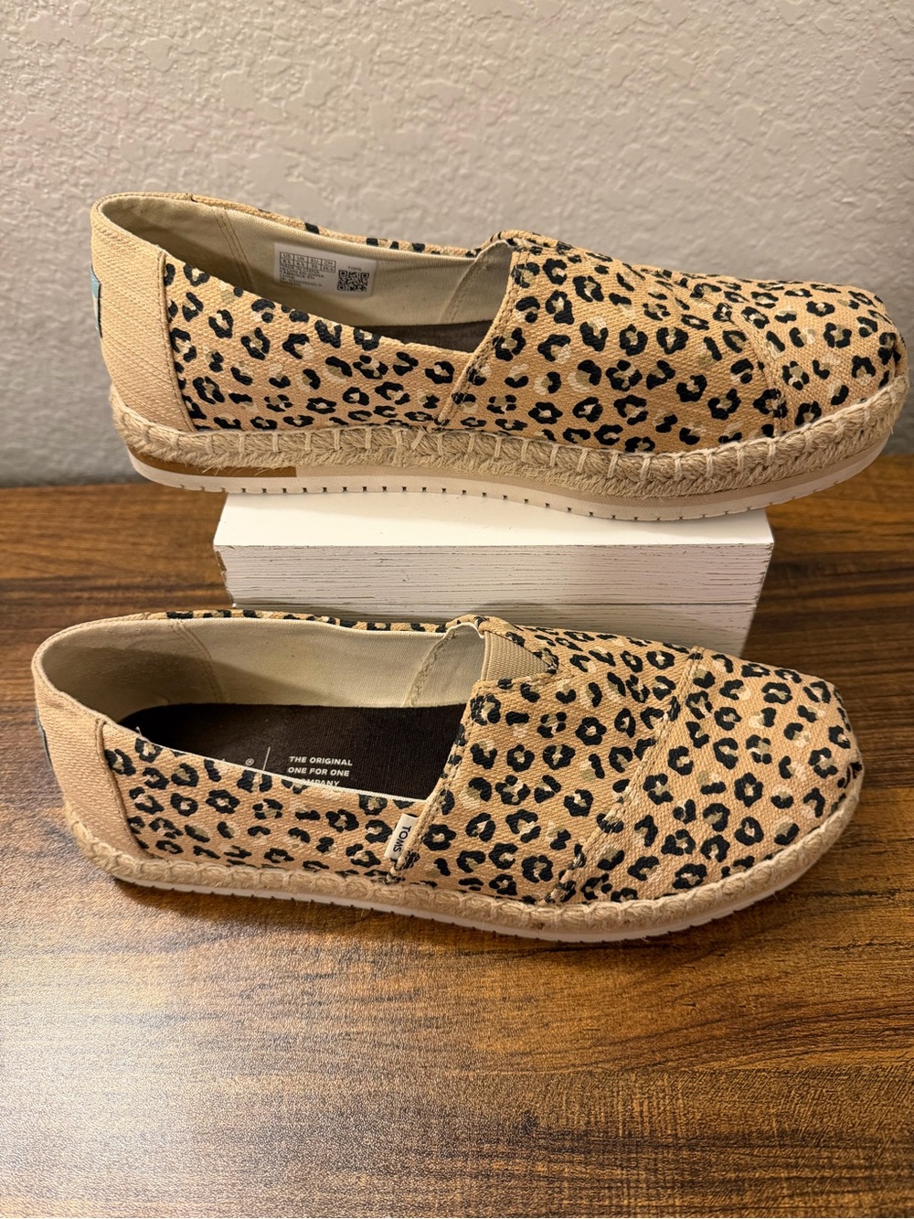 TOMS Women’s Alpargata Rope Espadrille Leopard Print Slip-ons - 8.5